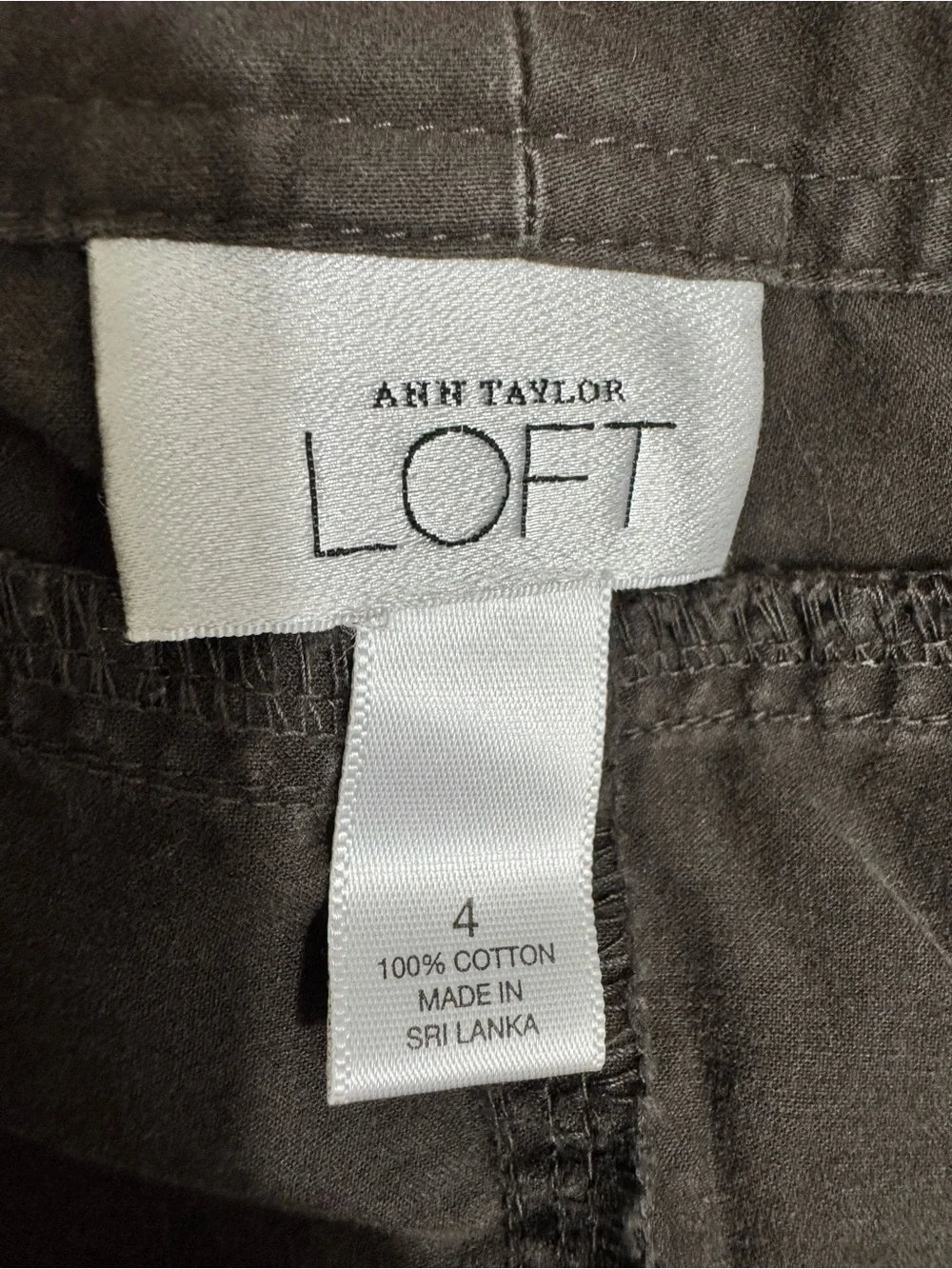 LOFT Utility Cargo Skirt Brown Cotton Button Front Drawstring Pockets Sz 4